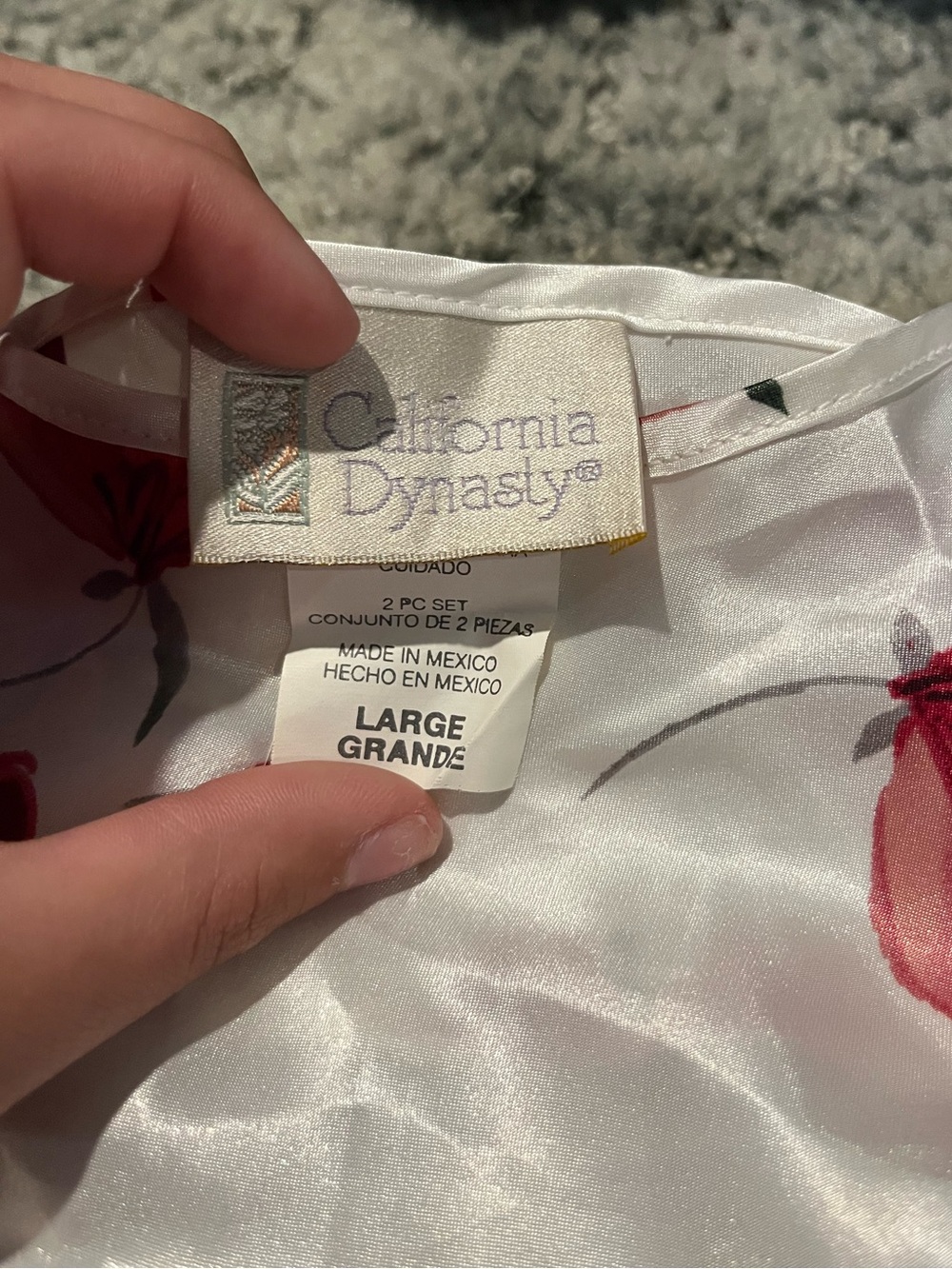 Vintage California Dynasty Rose Spaghetti-Strap Babydoll Top - Picture 2 of 2